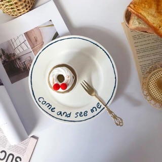 Đĩa hoạ tiết dễ thương come and see me - Đĩa decor, phụ kiện chụp hình - Décor nhà Sò