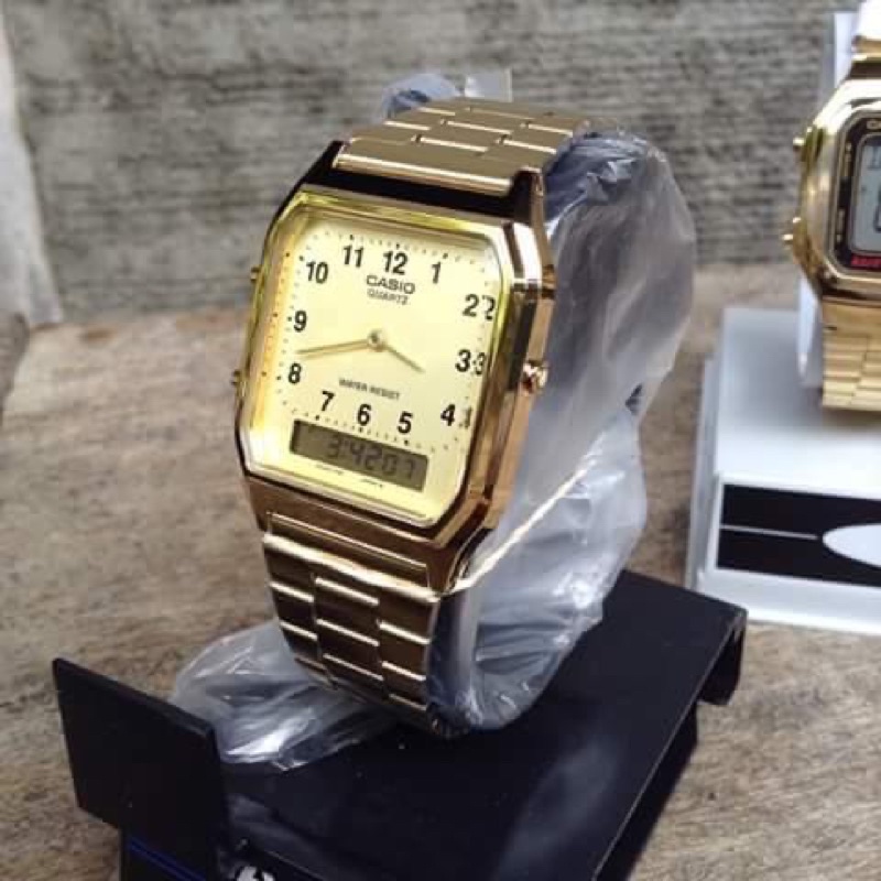 Đồng hồ Unisex Casio AQ-230GA-9BMQ, đồng hồ chính hãng, gold số