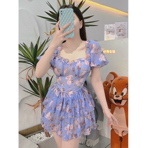 n3-Đầm voan hoa tay con xoè cup::210k