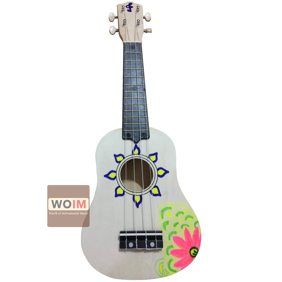 Đàn Ukulele Soprano Woim Size 21 Inch Gỗ Mộc