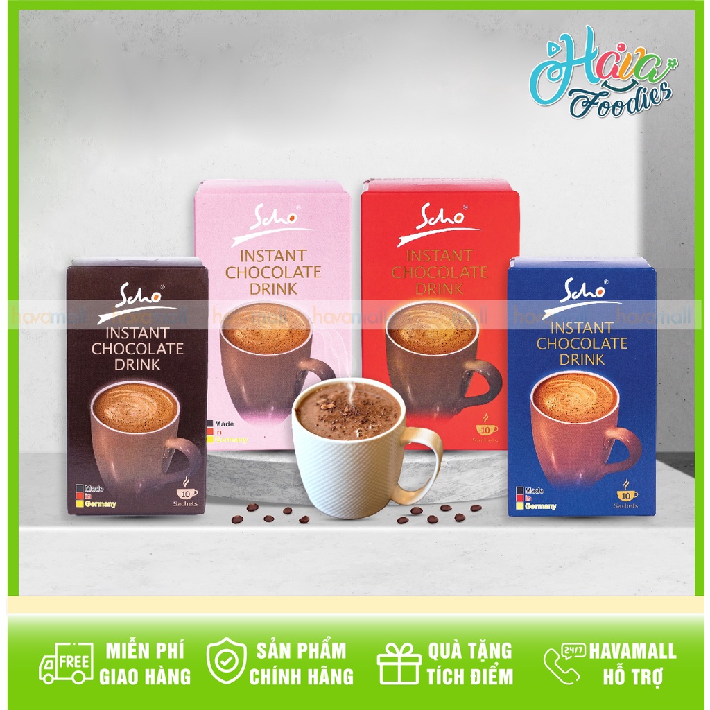HÀNG CHÍNH HÃNG] Bột Cacao Dinh Dưỡng Scho Hộp 10 Gói