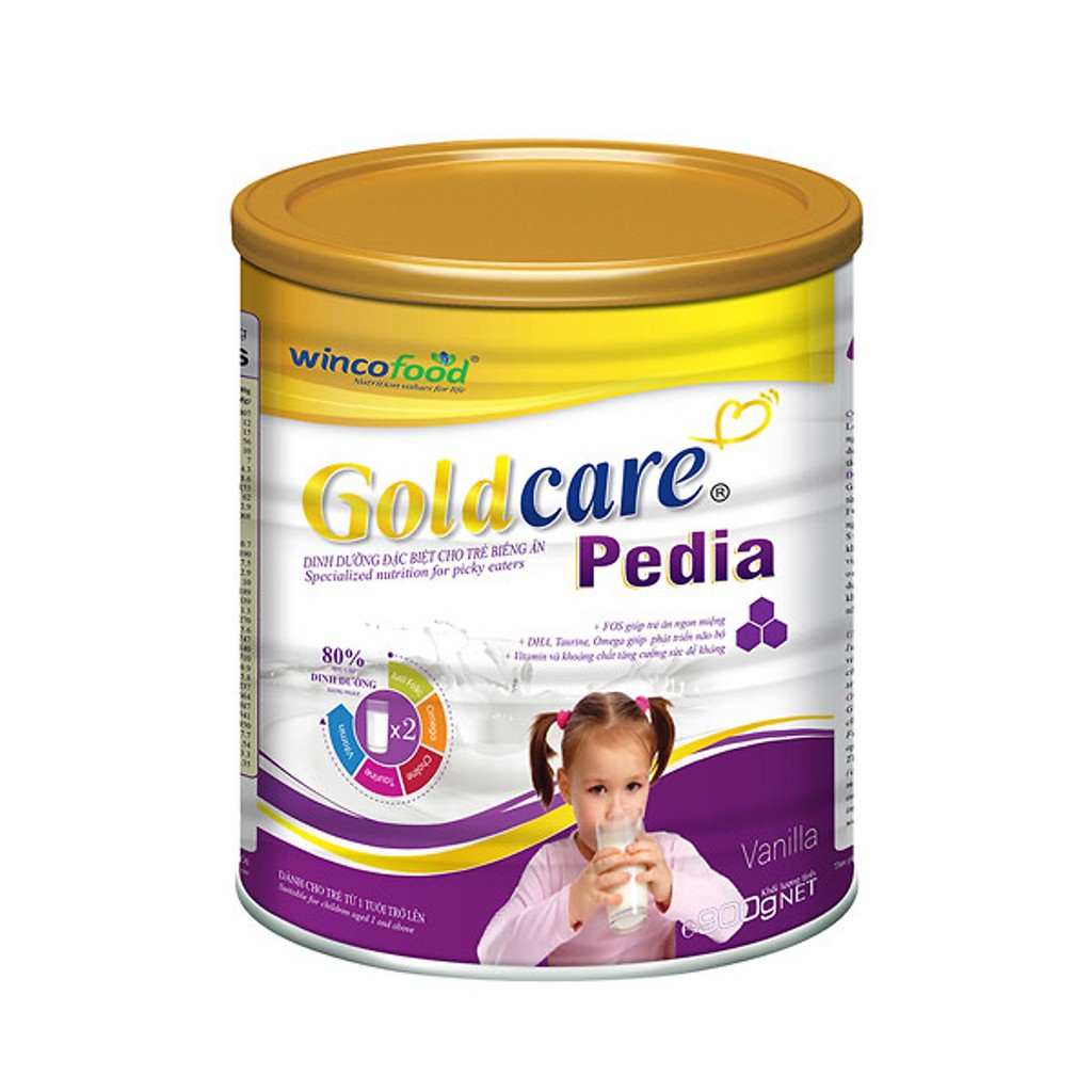 Sữa bột Wincofood Goldcare Pedia 900g - Dành cho trẻ biếng ăn, chậm lớn