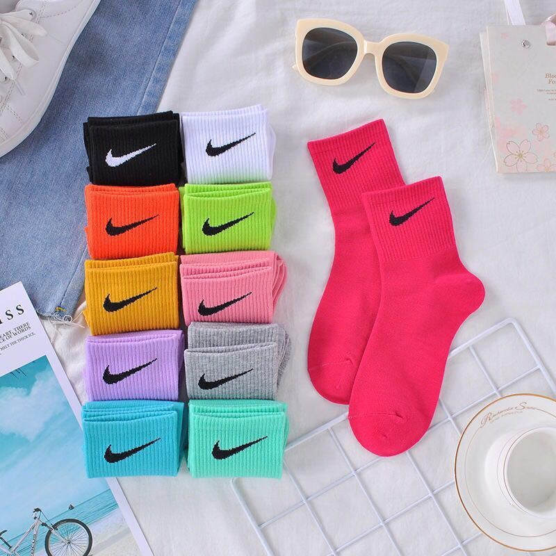 Tất cotton Nike cổ cao màu trơn thời trang