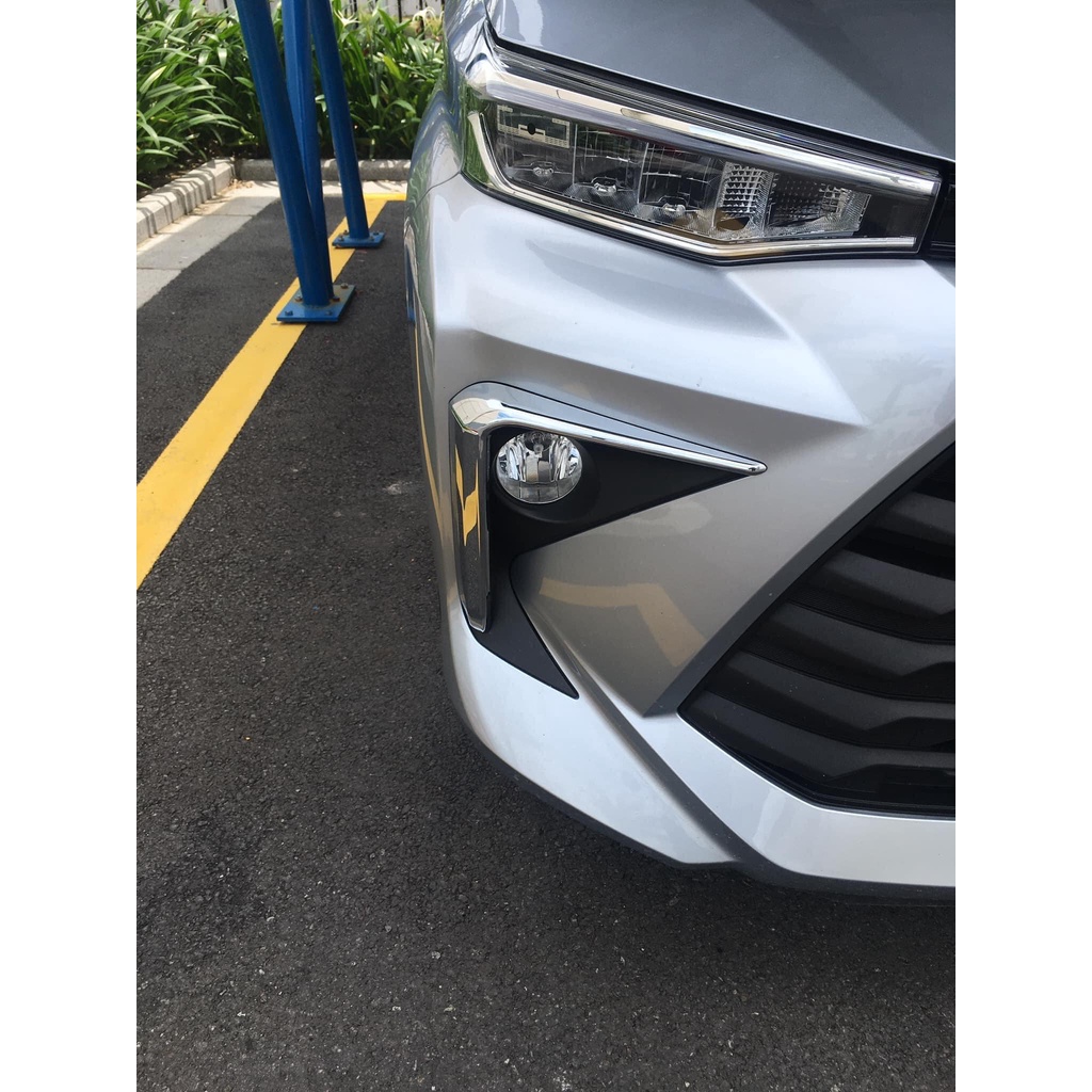 Bộ Ốp Viền Đèn Gầm Trước Sau Xe Toyota AVANZA 2022, 2023  2024. Mẫu Nhựa ABS Mạ Crom Sáng Bóng