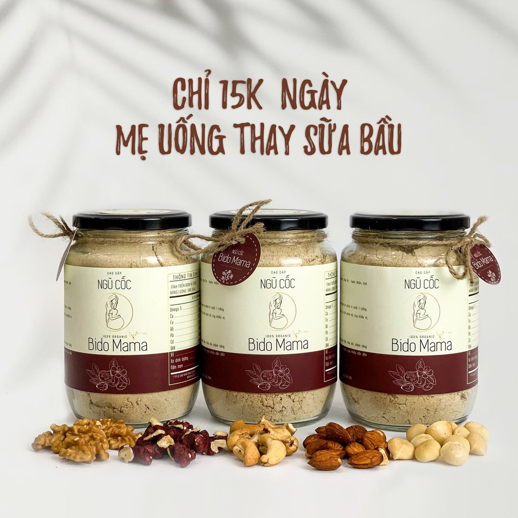 Ngũ cốc bầu cao cấp BIDO MAMA⚡𝐅𝐑𝐄𝐄 𝐒𝐇𝐈𝐏⚡ 600 gram, thơm ngon dễ uống, thay sữa bầu, mẹ giảm nghén hết nôn