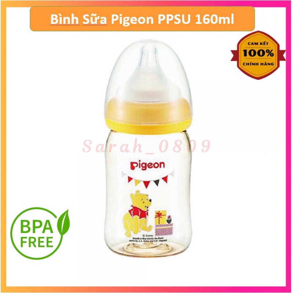 Bình Sữa Cổ Rộng PPSU Gấu Pigeon 160ml