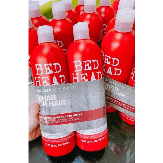Bộ dầu gội, dầu xả Tigi Bedhead phục hồi tóc hư tổn, giảm gãy rụng chai 750ml - CO202