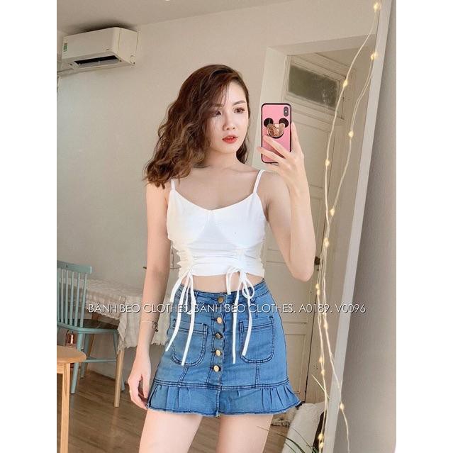 Chân Váy Jeans Ngắn Đuôi - Có Lót Quần