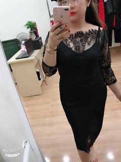 Đầm body phối ren bigsize
