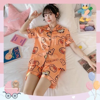 🌸2️⃣ Bộ lụa pyjama mặc nhà mềm mịn mát
