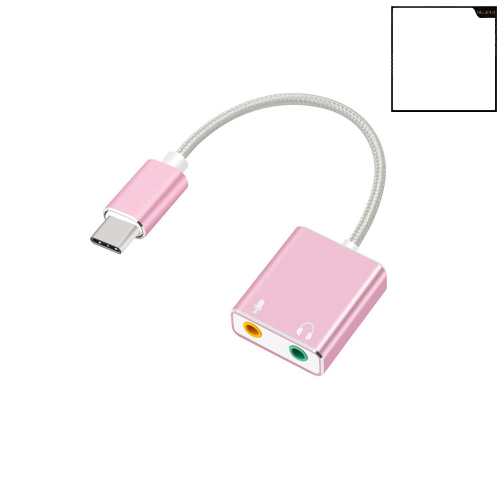 Đầu Chuyển Đổi Thẻ Âm Thanh Usb Type C Sang Aux Jack 3.5mm 7.1 Cho Máy Tính