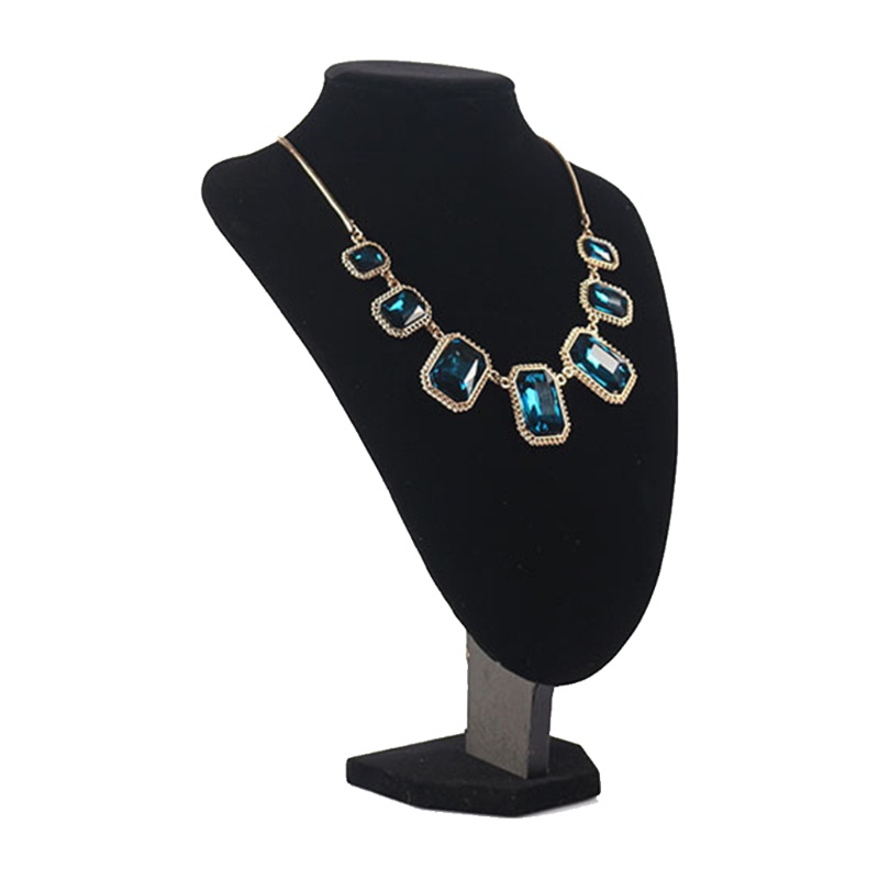 Đứng Trưng Bày Vòng cổ Bằng Da Lộn Màu Đen