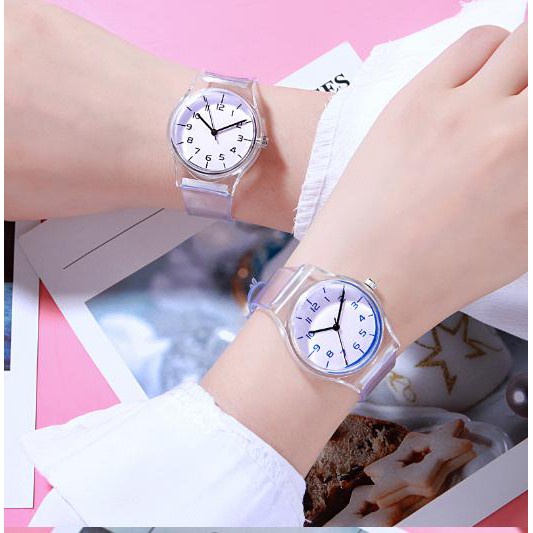 ĐỒNG HỒ NỮ DÂY TRONG SUỐT CANDYCAT MẶT SỐ SIÊU DỄ THƯƠNG