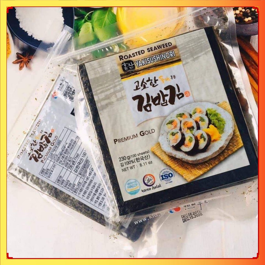 Rong biển cuộn cơm100 lá Hàn QuốcCuộn kimbap/Cuộn sushi/ 10 lá 20gr/Nhập khẩu Hàn Quốc