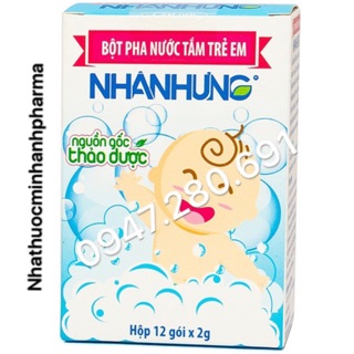 Bột pha nước tắm trẻ em Nhân Hưng hộp 12 gói