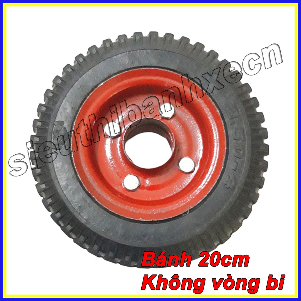 Bánh Xe Đẩy Hàng  Cao Su Đặc Mâm Đỏ Đường Kính 20cm  Kí Hiệu 250-4 - sieuthibanhxecn