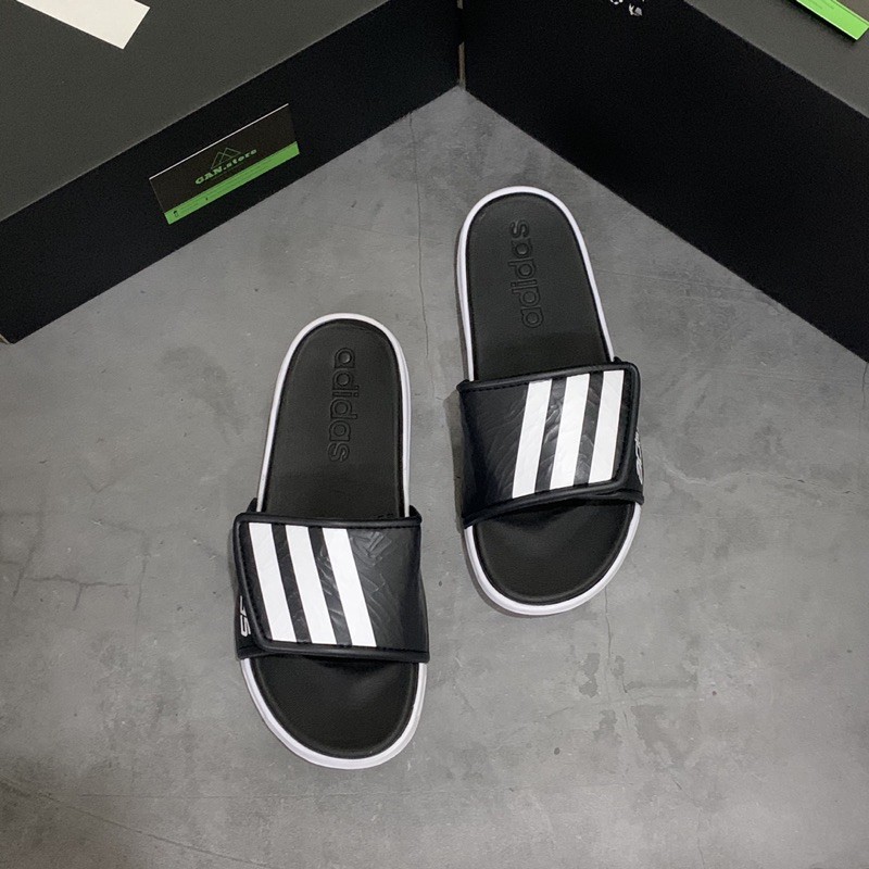 DÉP ADIDAS NỆM QUAI DA ÊM ÁI TUYỆT ĐẸP - Full box hcm bảo hành 3 tháng