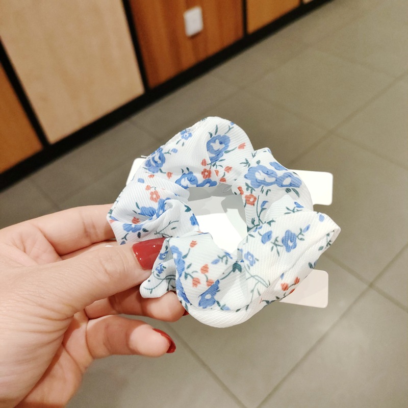 Dây Cột Tóc Vải In Hoa Thiết Kế Ngọt Ngào Cho Nữ