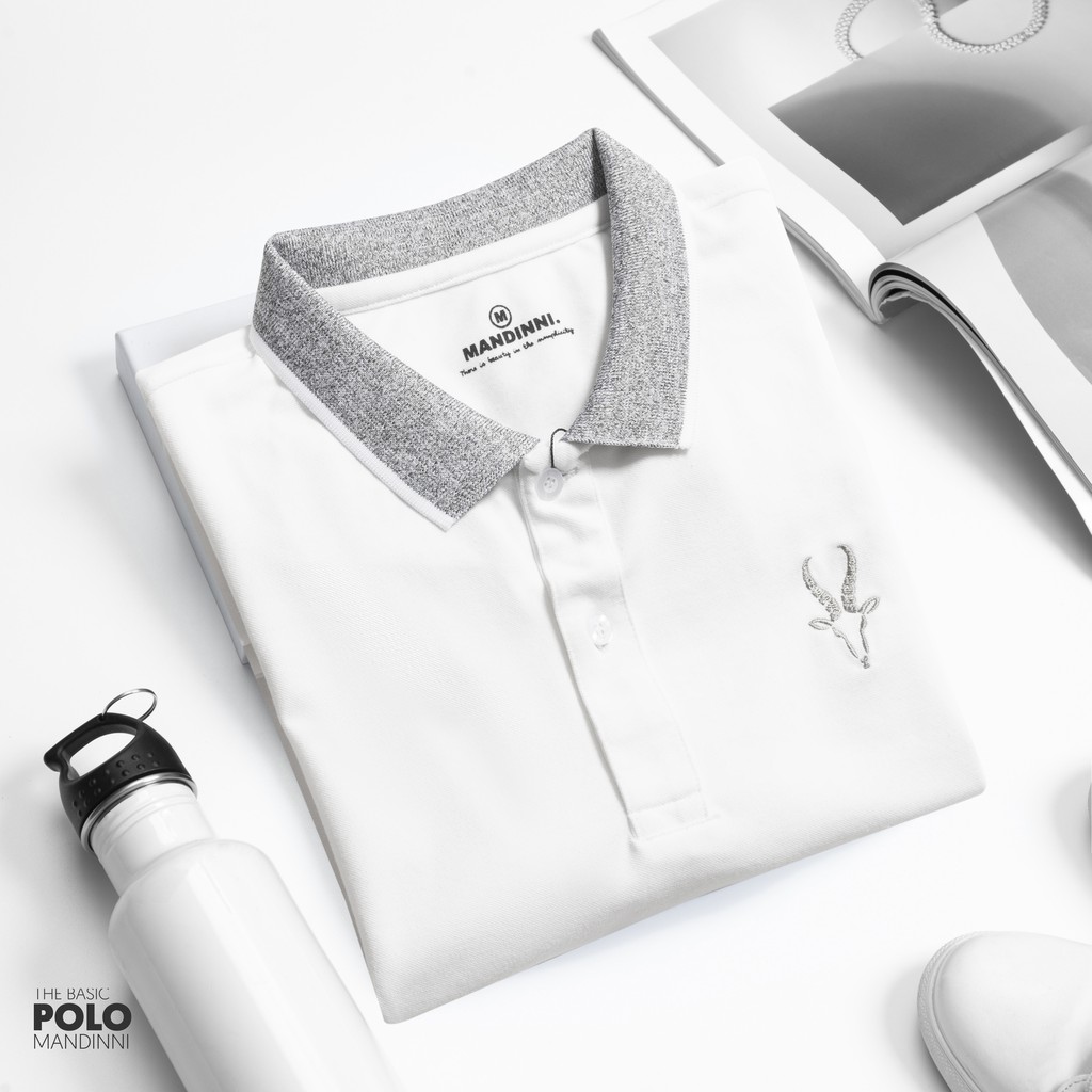 Áo thun phối viền cổ basic Polo Goat Mandinni