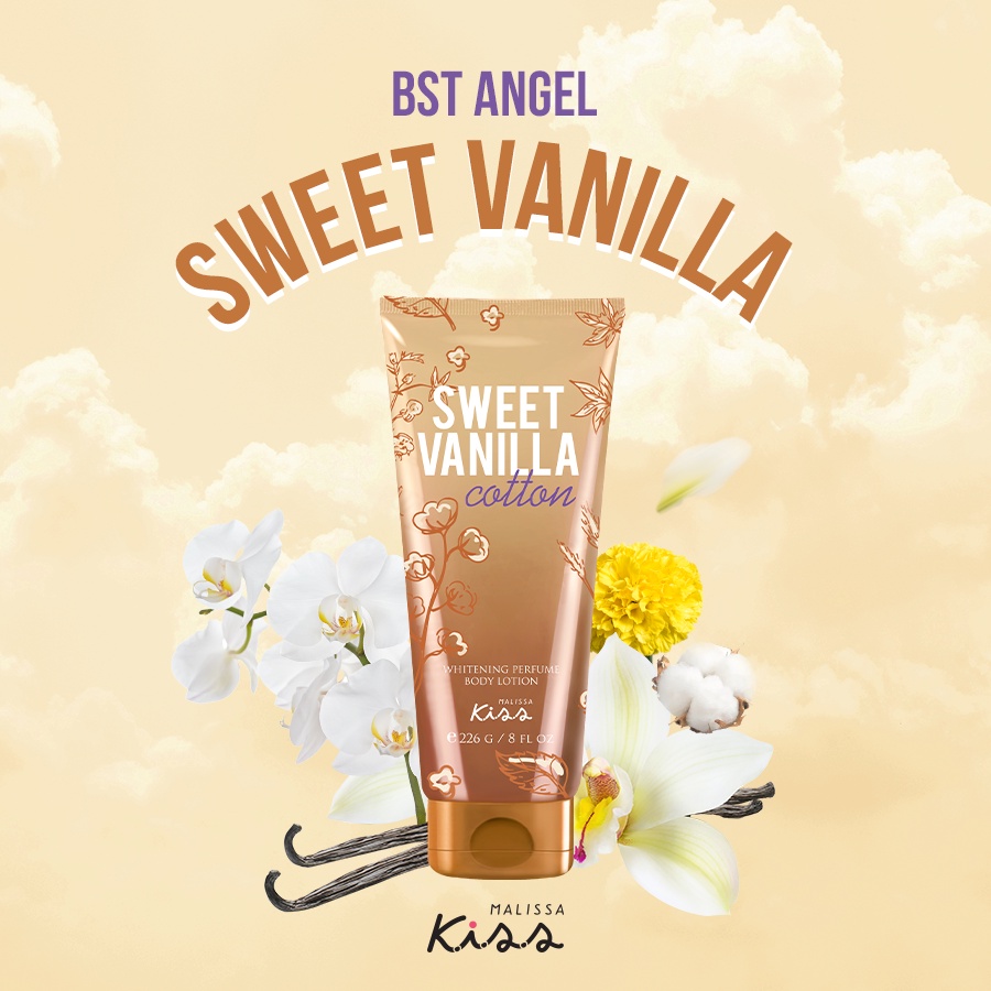 Sữa Dưỡng Thể Sáng Da Hương Nước Hoa Malissa Kiss Sweet Vanilla 226gr