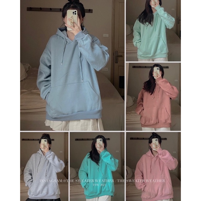 (Ảnh thật) Áo hoodie nỉ bông trơn the.sweaterweather TSW | BigBuy360 - bigbuy360.vn
