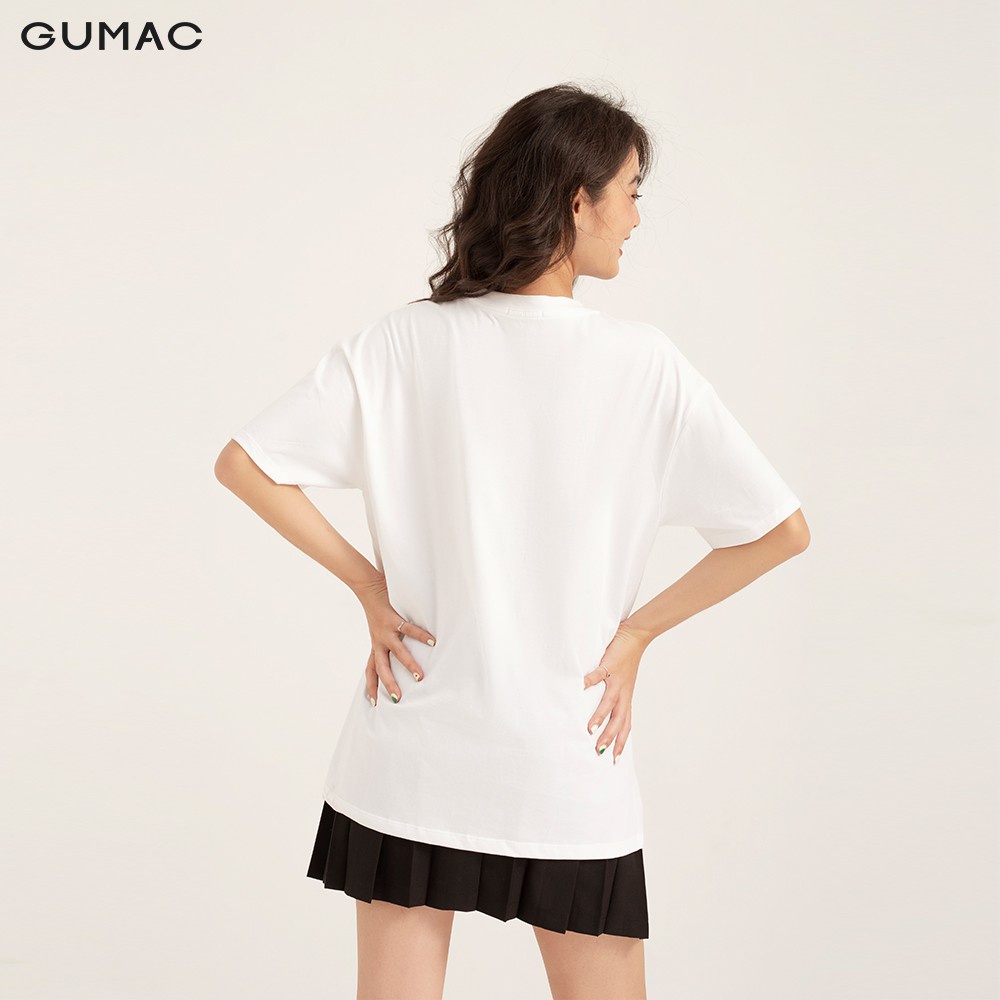 [Mã WABRGU50 giảm 10% đơn 250K] Áo thun nữ in cô gái GUMAC đủ màu thiết kế basic năng động, trẻ trung ATB153