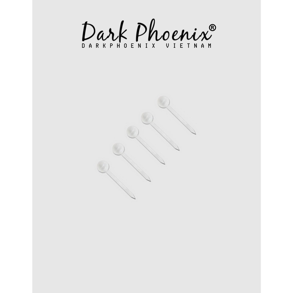 Bông tai nhựa Darkphoenix nụ tròn chấm bi trong suốt CHỐNG DỊ ỨNG - 1BT00