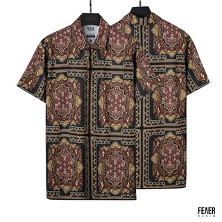 Áo thun nam Polo cổ bẻ họa tiết cổ Over Paisley chất Cotton thoáng mát, co dãn - FEAER DENIM