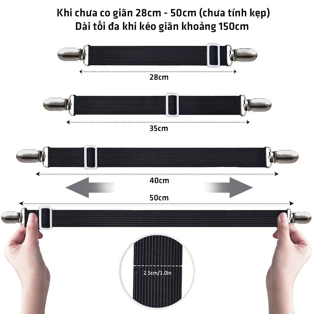 Bộ 4 dây chằn góc nệm, ga trải giường đầu sắt