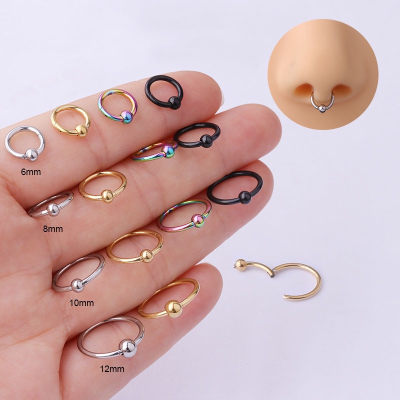 Khuyên mũi bằng thép không gỉ thiết kế đơn giản cá tính
