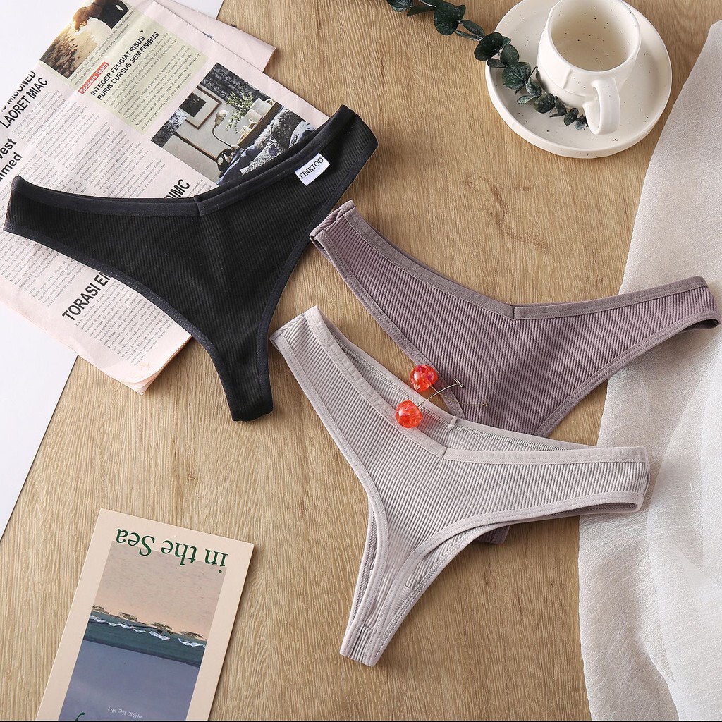 Quần Lót Nữ - Quần Lót Cotton gân tăm lọt khe sexy quyến rũ DAN STORE MÃ D002