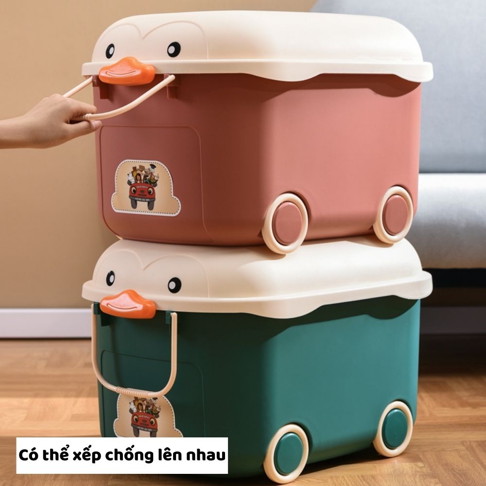 [Giao hỏa tốc] Hộp đựng đồ đa năng, hộp đựng đồ chơi cho bé hình chú vịt, mặt bàn chơi lego tiện lợi