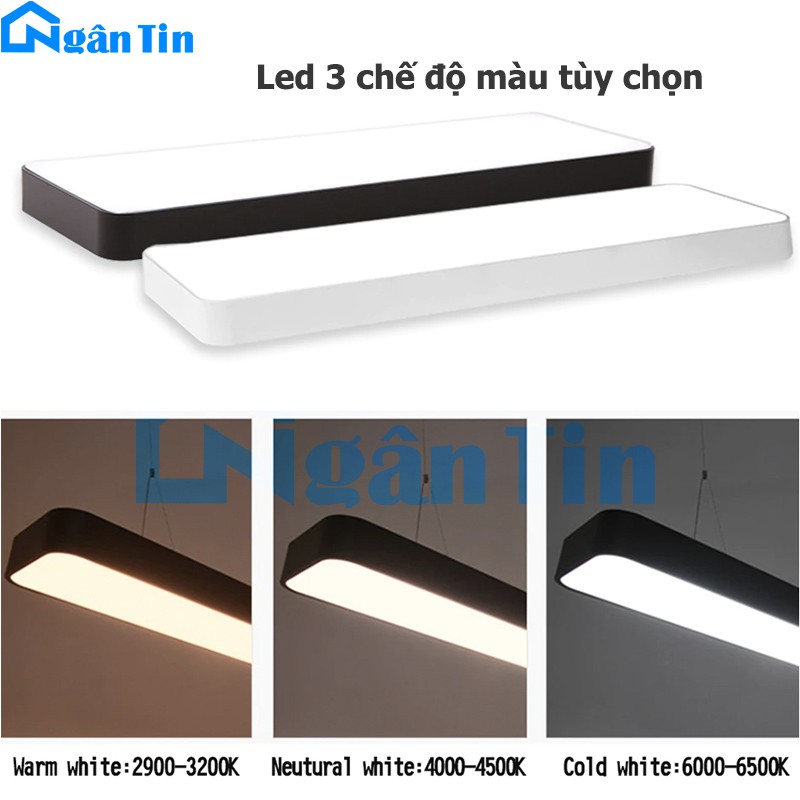 Đèn Led thả trần văn phòng siêu sáng Led 3 chế độ màu 60W 220V THCN218 Ngân Tin