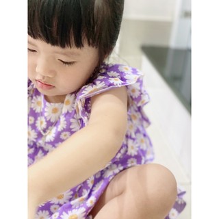 Đầm hoa cúc tím cho bé gái