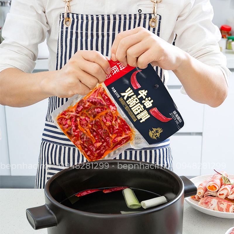 Cốt Lẩu Tứ Xuyên Tê Cay Haidilao 500gr - Gia Vị Lẩu Cay Trùng Khánh - Bếp Nhà CIMI