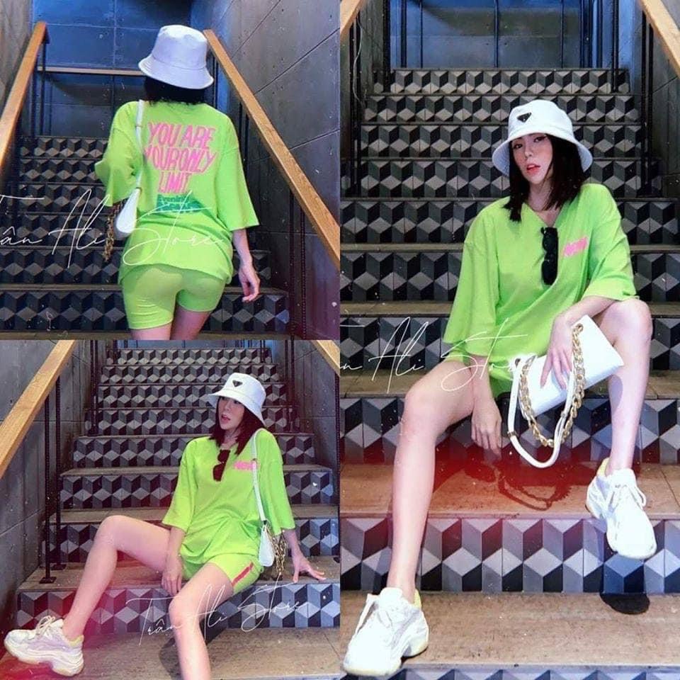 Set bộ nữ, set đùi áo thun from rộng 60kg hoạ tiết teen chất cotton co dãn mịn mát SKUS-102