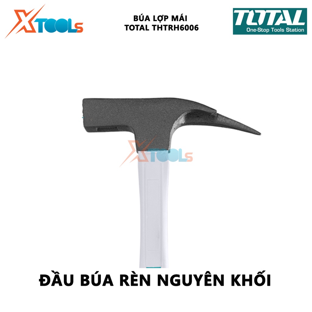 Búa lợp mái TOTAL THTRH6006 | búa cầm tay trọng lượng 600g đầu búa được đúc rèn nguyên khối, chịu nhiệt, thép cacbon 45