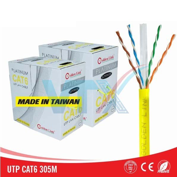 [CHÍNH HÃNG] Cáp mạng Cat6 Golden Link lõi hợp kim CCA - Đại lý phân phối toàn quốc