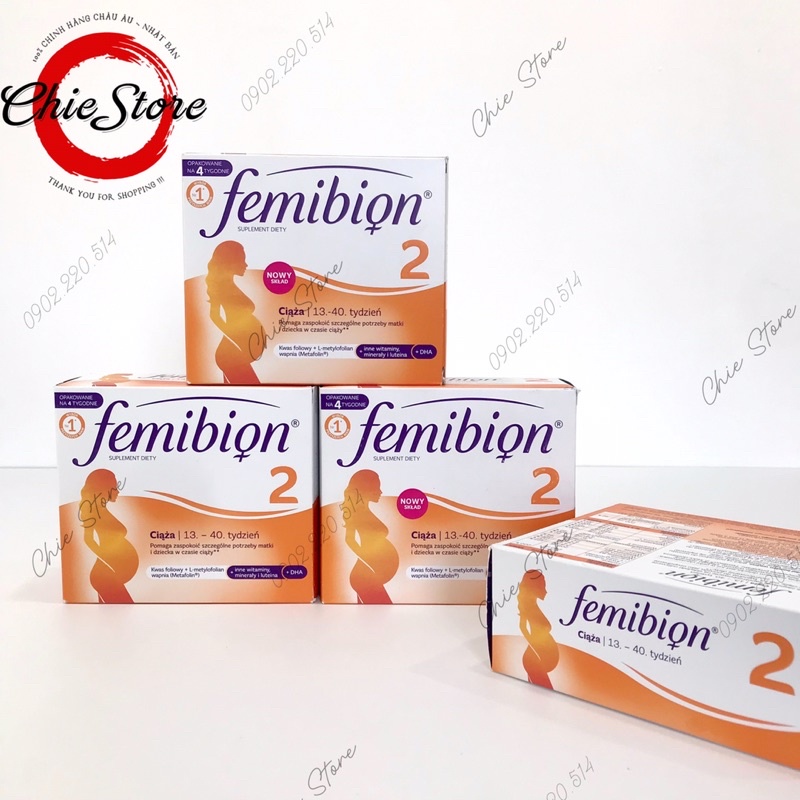 [CHÍNH HÃNG] Vitamin bầu Femibion số 2 dành cho mẹ bầu từ thai kì tuần 13 đến tuần 40