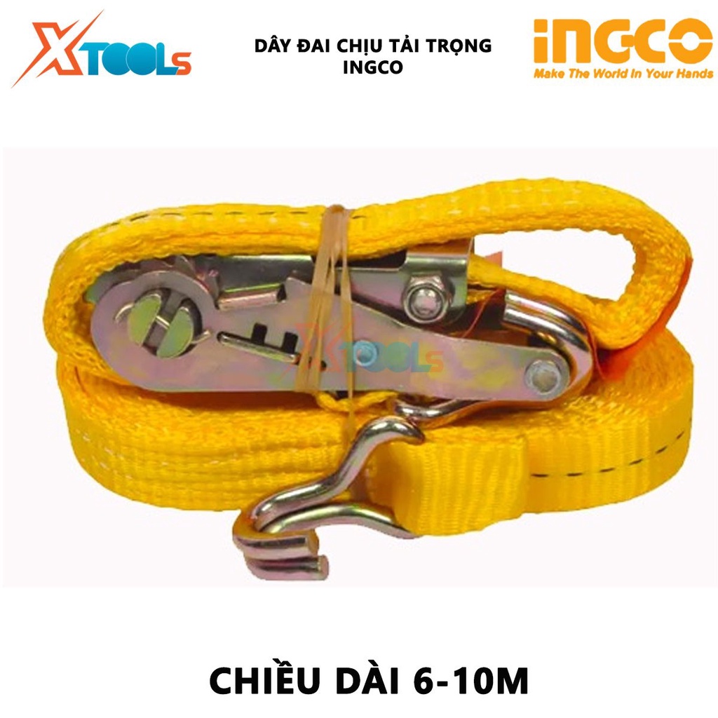 Dây đai chịu tải trọng INGCO | dây dai 6M Sức tải: 1.5-3 tấn Chiều dài: 6M-10M dùng trong việc chằng, buộc hàng hóa, phư
