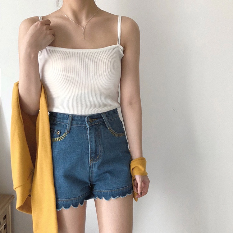 VN074 Áo hai dây dệt kim mùa hè