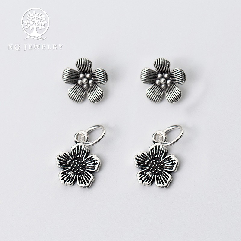 Charm bạc hình hoa năm cánh treo - NQ Jewelry