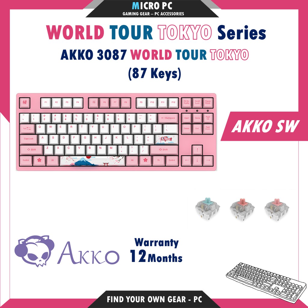 Bàn Phím Cơ🎮FREESHIP🎮 AKKO 3068 / 3084 / 3087 / 3108  World Tour Tokyo - Hàng chính hãng BH 12 Tháng