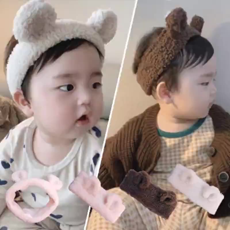 Băng đô tai gấu cho bé - turban gấu phong cách hàn quốc siêu đáng yêu