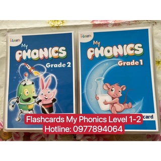 Flashcard My Phonics Level 1-2 kích thước A5 ép plastics bền đẹp
