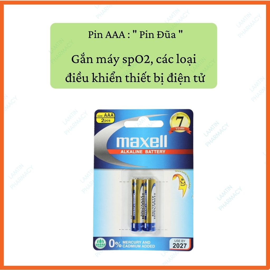 Pin Đũa AAA và AA Maxell alkaline LR03, Gắn thiết bị y tế sp02 chính hãng ( Vỉ 2 viên )