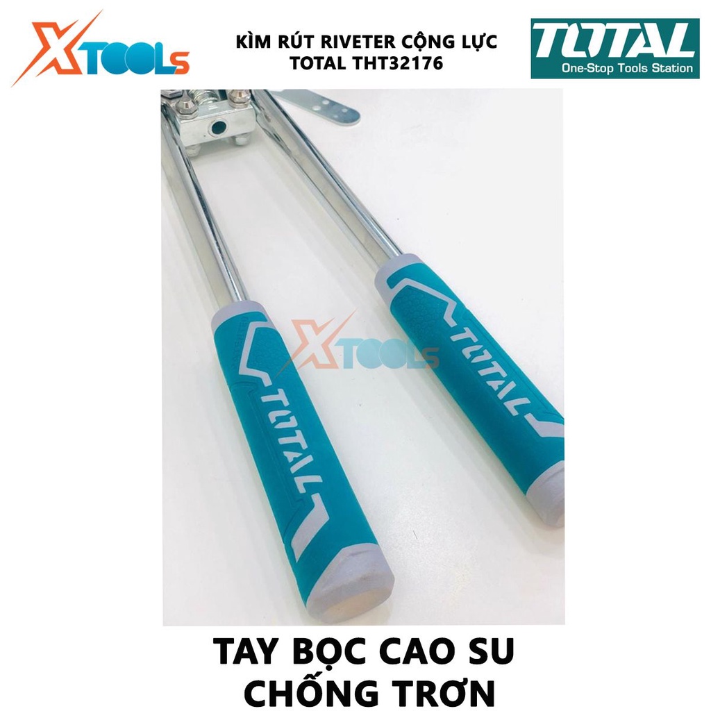 Kìm rút riveter cộng lực TOTAL THT32176 | kích thước áp dụng 3.2mm, 4mm, 4.8mm [CHÍNH HÃNG] [XTOOLs]