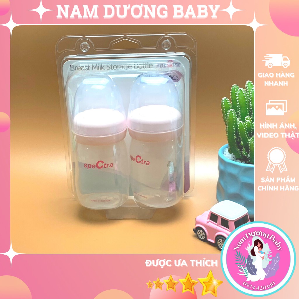 Bình trữ sữa spectra dung tích 160ml | Phụ kiện máy hút sữa Spectra chính hãng | Bình trữ sữa chất liệu an toàn ko BPA