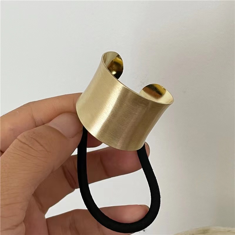 Dây Cột Tóc Màu Vàng Đồng Bằng Hợp Kim Phong Cách Hàn Quốc Thời Trang Cho Nữ