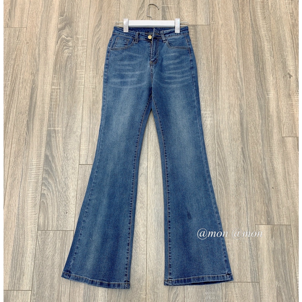 210816 Quần jeans nữ, quần loe dáng dài chất mềm co giãn tốt, quần bò nữ ulzzang
